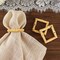 4 Square Natural Bamboo Wood Napkin Rings Wedding Party Events Home Decorations